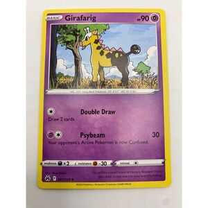 Pokemon Girafarig Crown Zenith 061/159 Common Psychic Basic Card Purple 2023